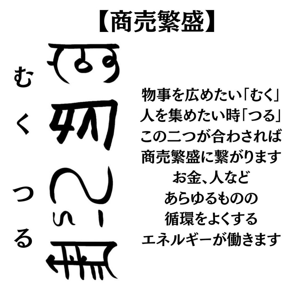 龍体文字『むく・つる』の意味や活用方法を紹介！【商売繁盛の  